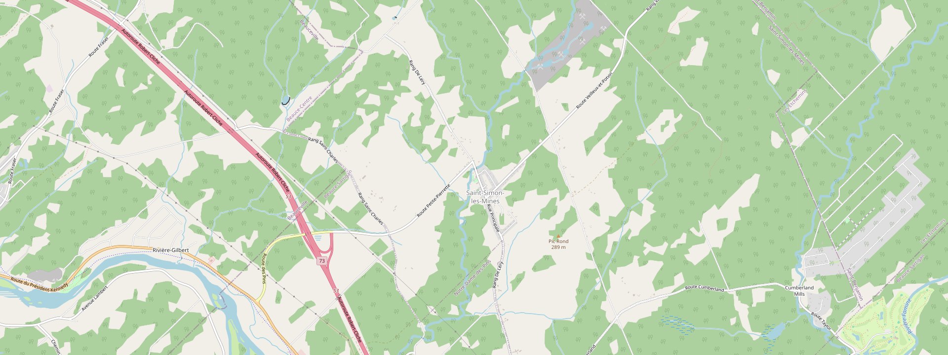 Plan des rues de Saint-Simon-les-Mines