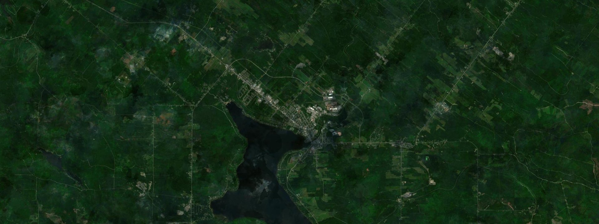 Vue satellite de Lac-Mégantic