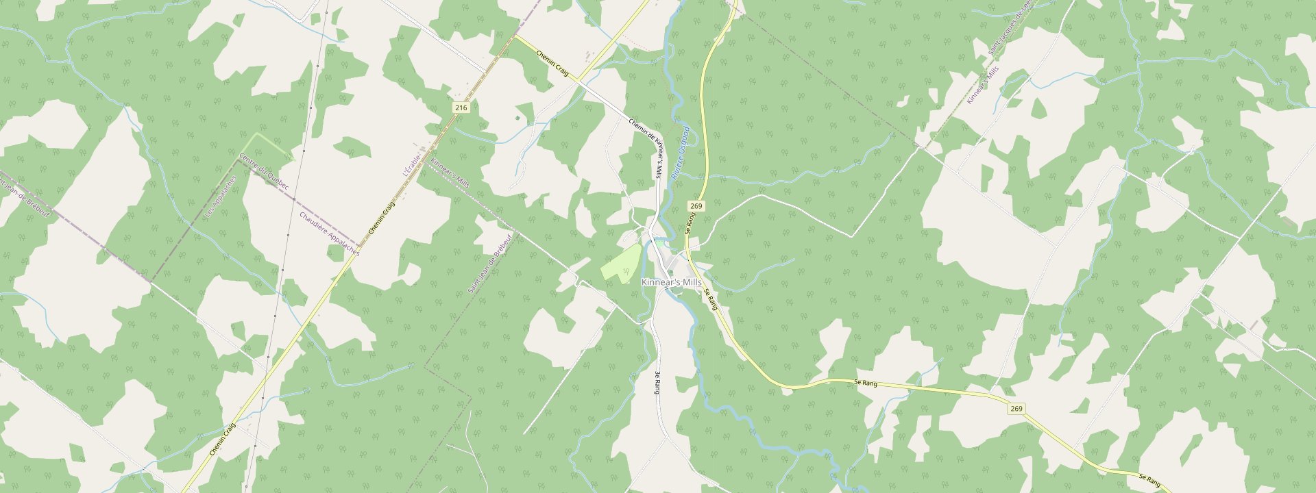 Plan des rues de Kinnear's Mills