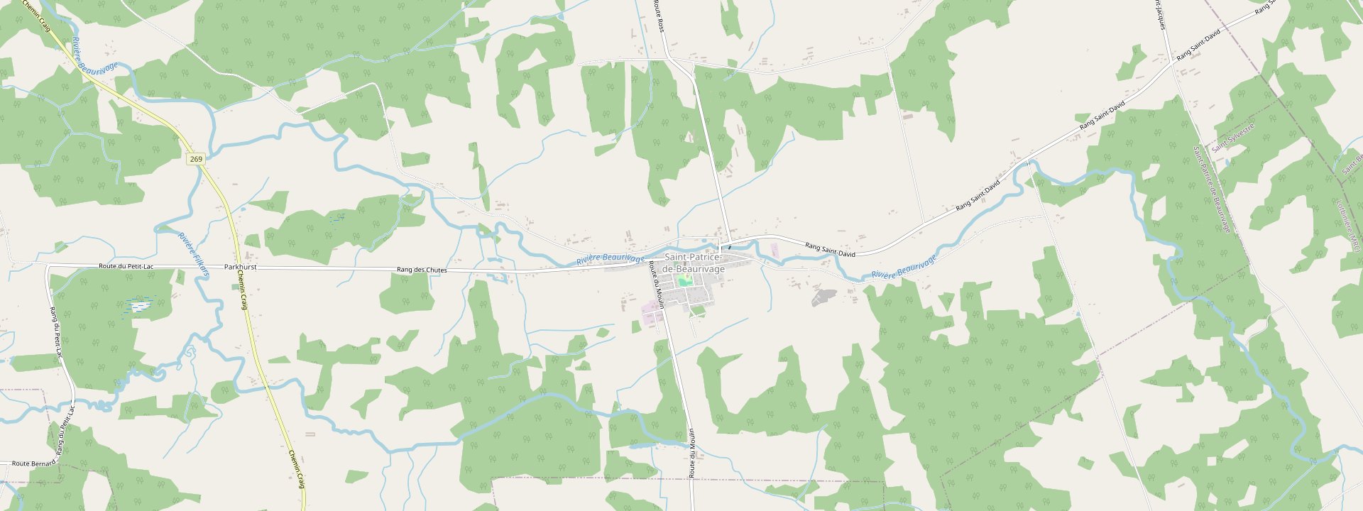 Plan des rues de Saint-Patrice-de-Beaurivage
