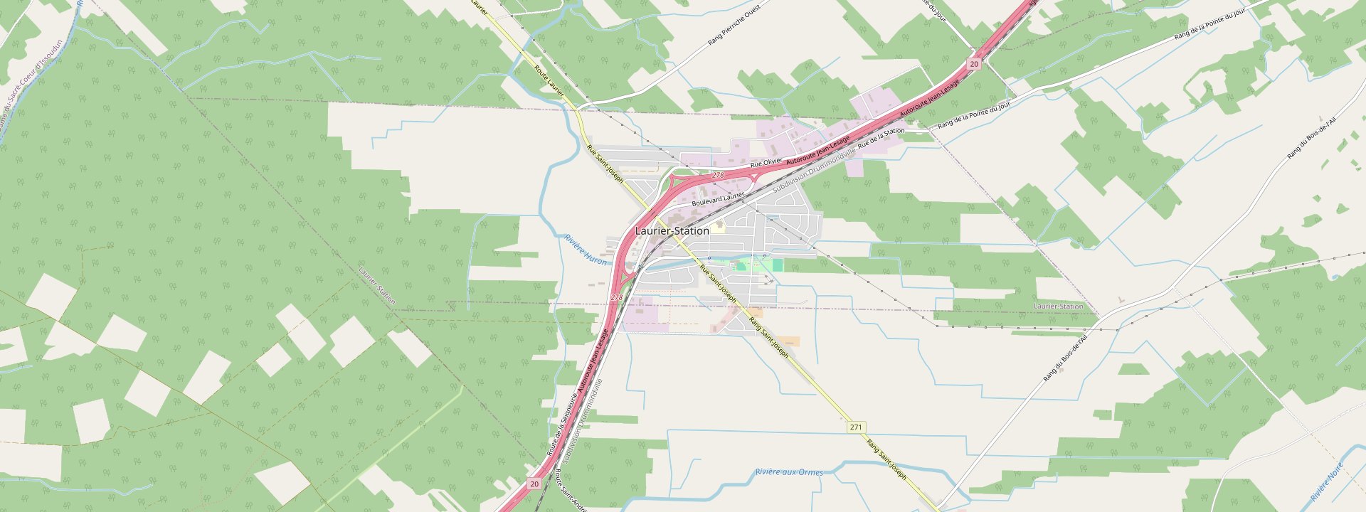Plan des rues de Laurier-Station
