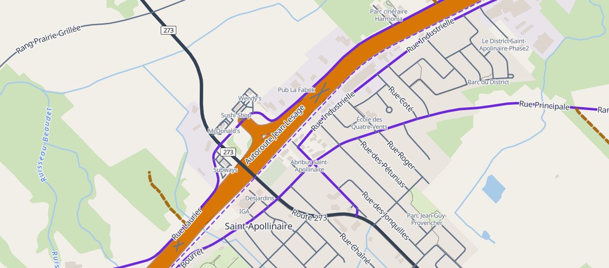 Plan des rues de Saint-Apollinaire