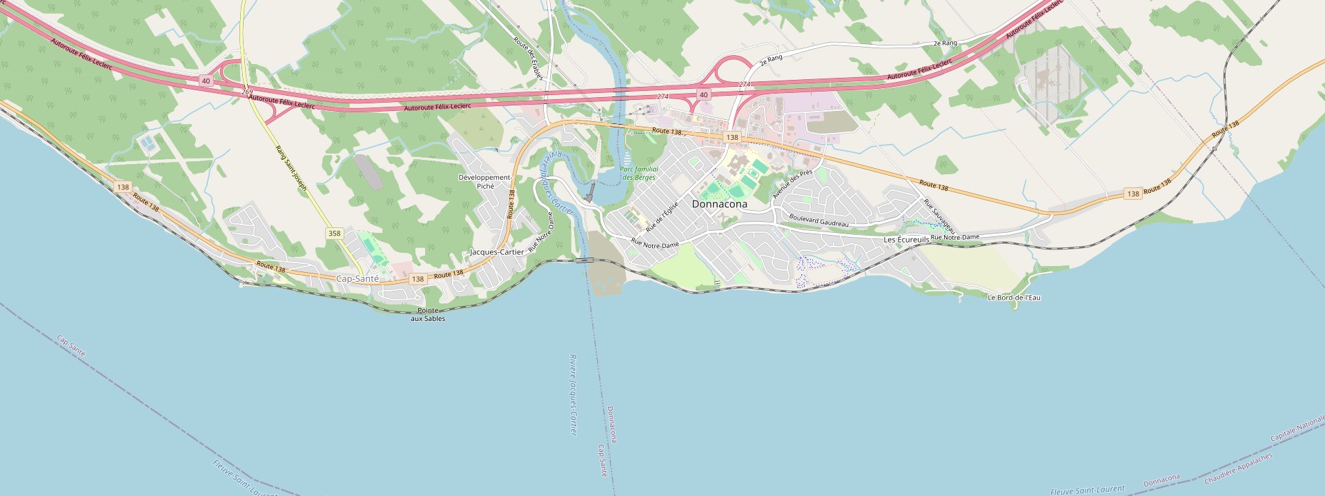 Plan des rues de Donnacona
