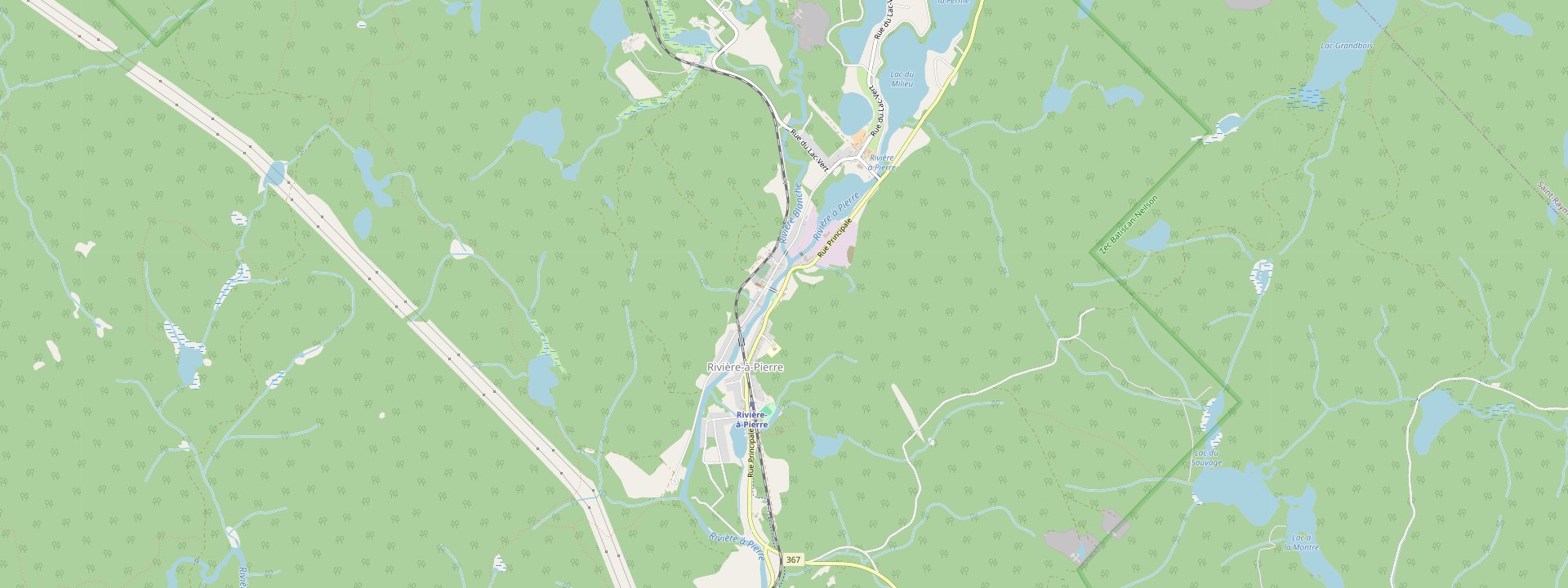 Plan des rues de Rivière-à-Pierre