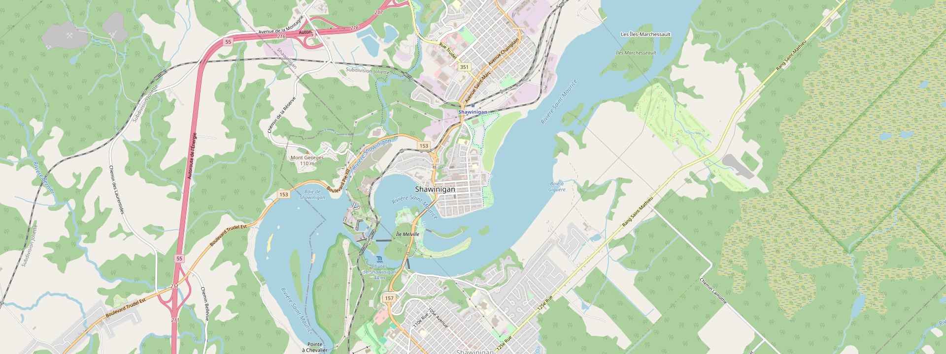 Plan des rues de Shawinigan