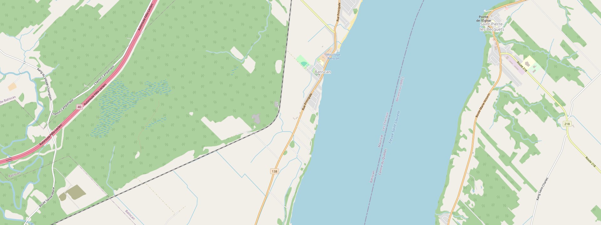 Plan des rues de Batiscan