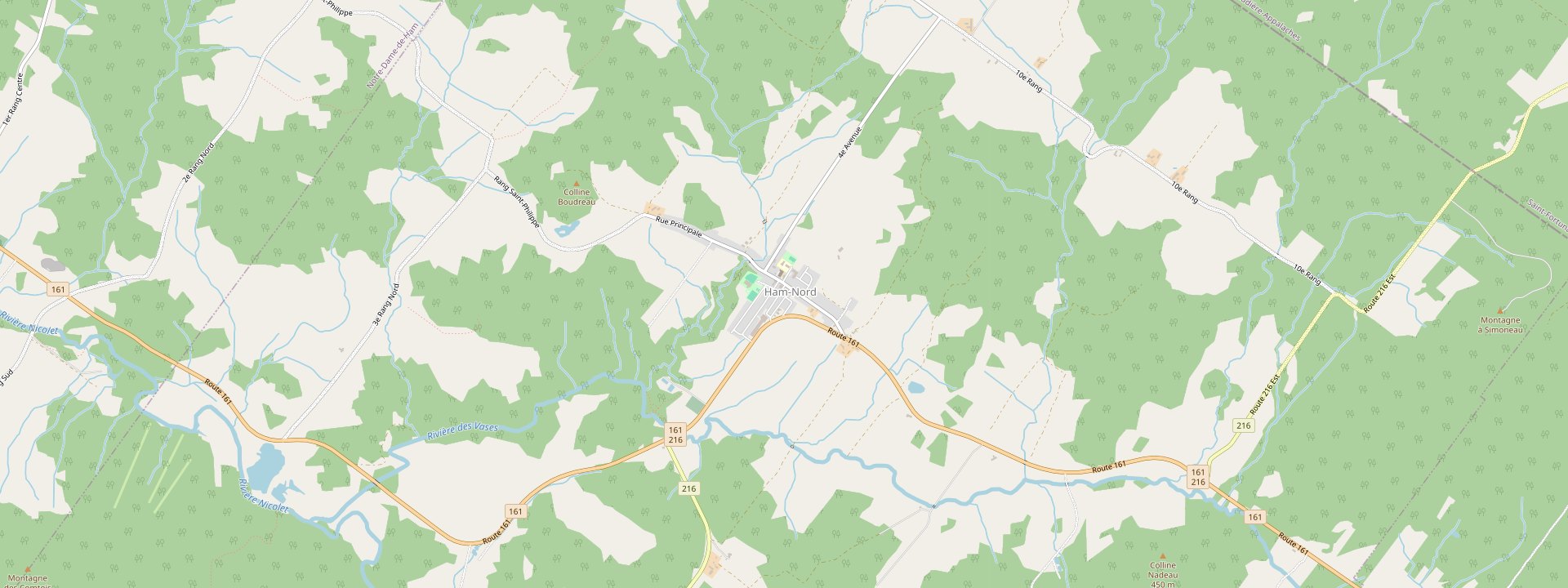 Plan des rues de Ham-Nord
