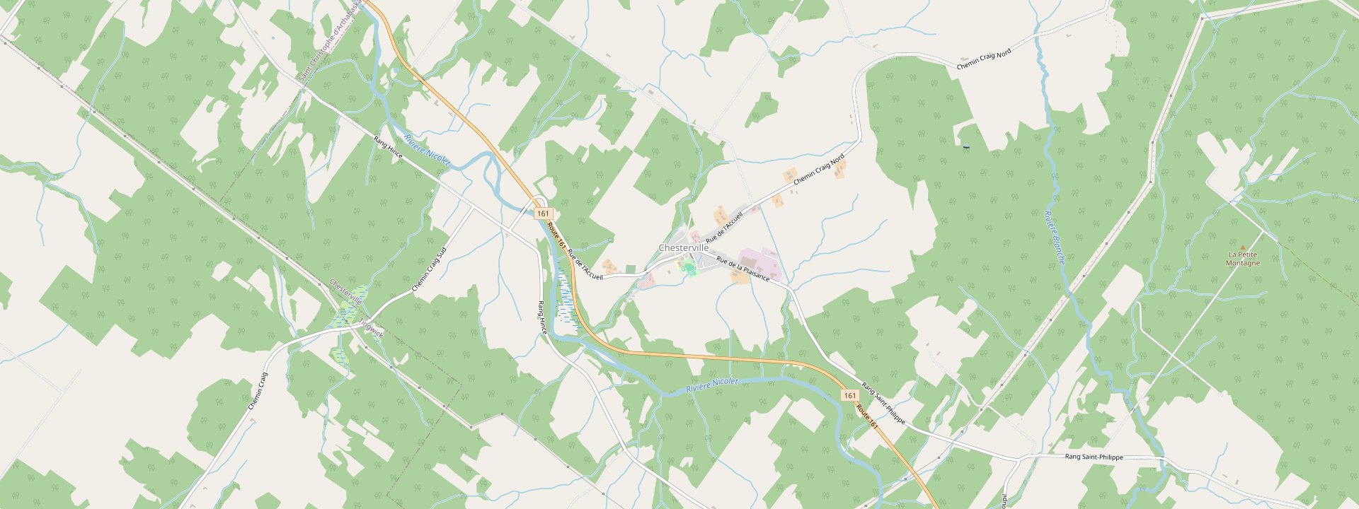 Plan des rues de Chesterville