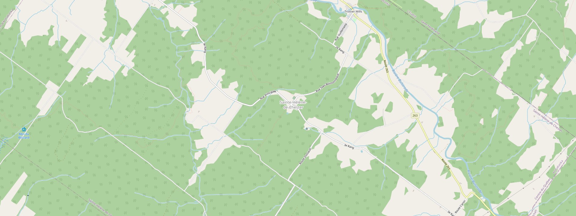 Plan des rues de Sainte-Hélène-de-Chester