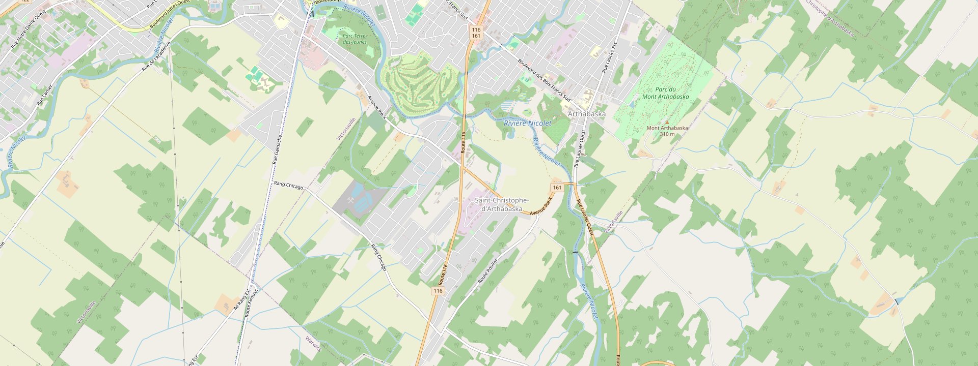 Plan des rues de Saint-Christophe-d'Arthabaska
