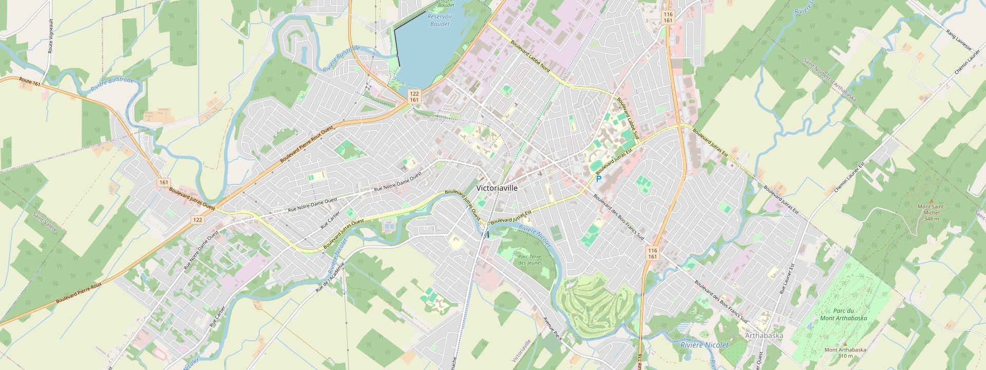 Plan des rues de Victoriaville