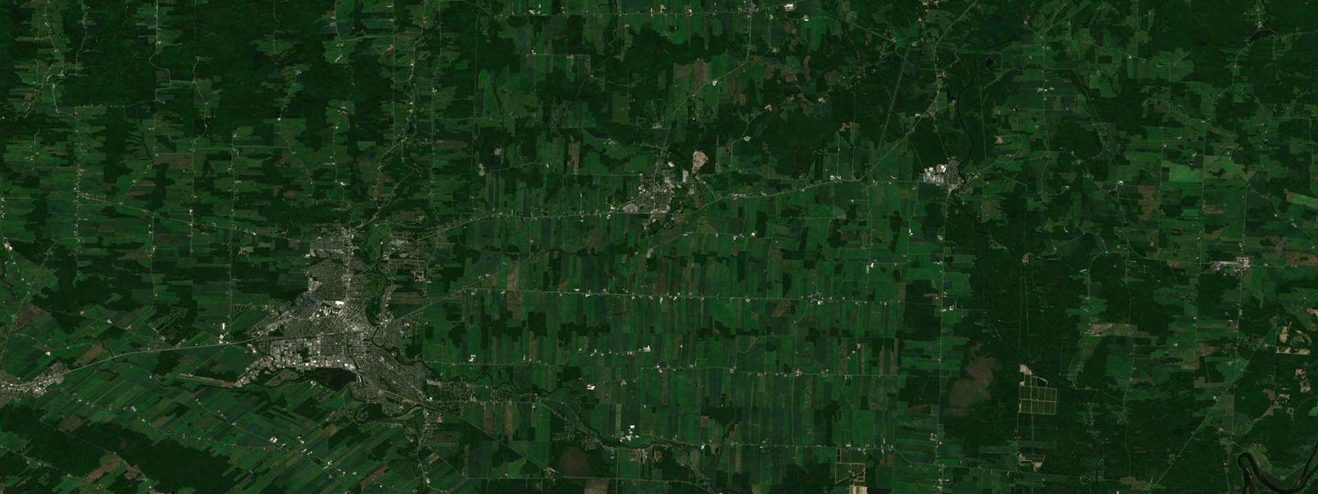 Vue satellite de Warwick