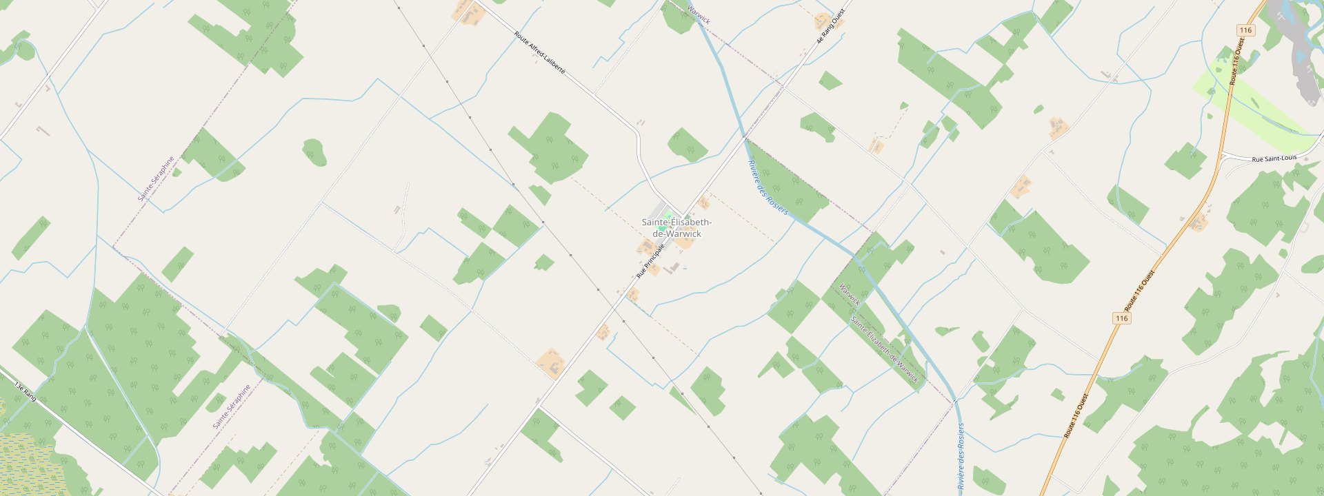 Plan des rues de Sainte-Élizabeth-de-Warwick