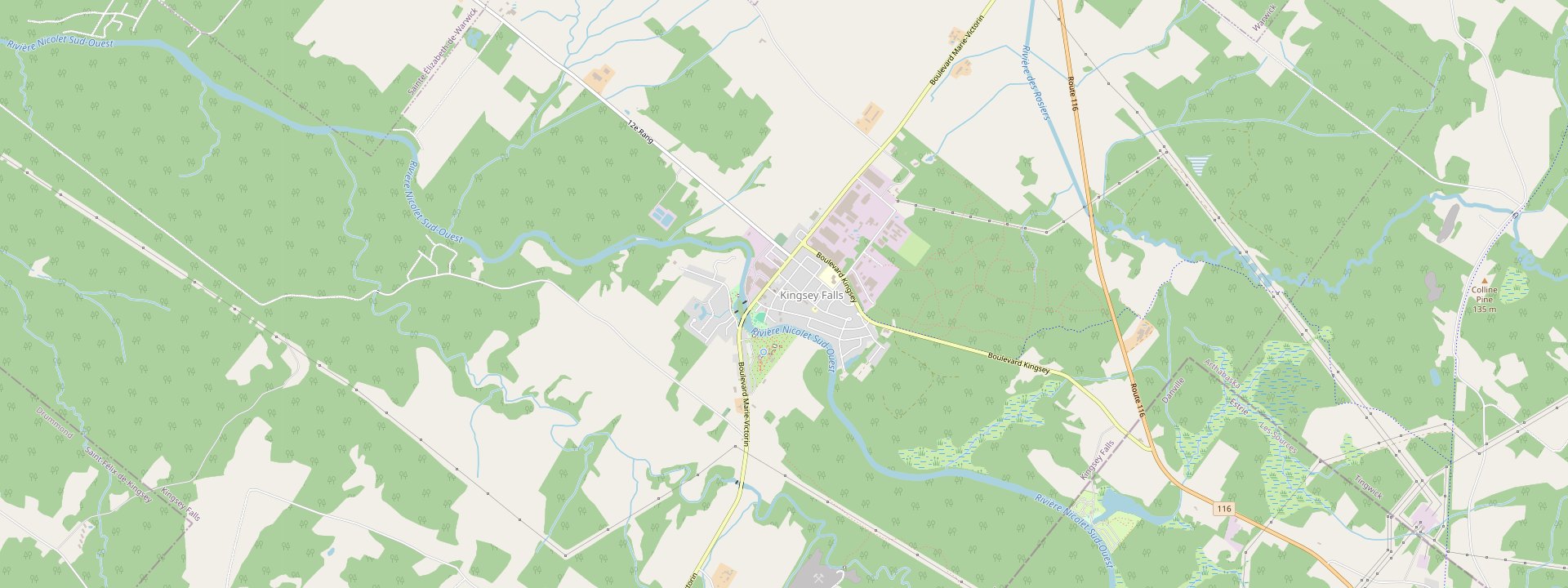 Plan des rues de Kingsey Falls