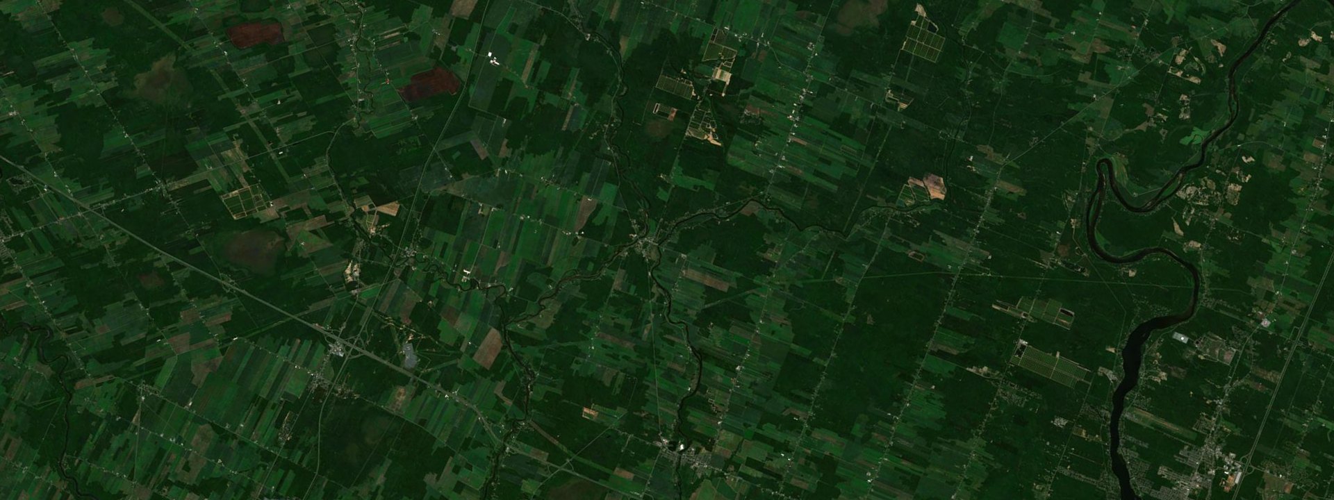 Vue satellite de Sainte-Clotilde-de-Horton