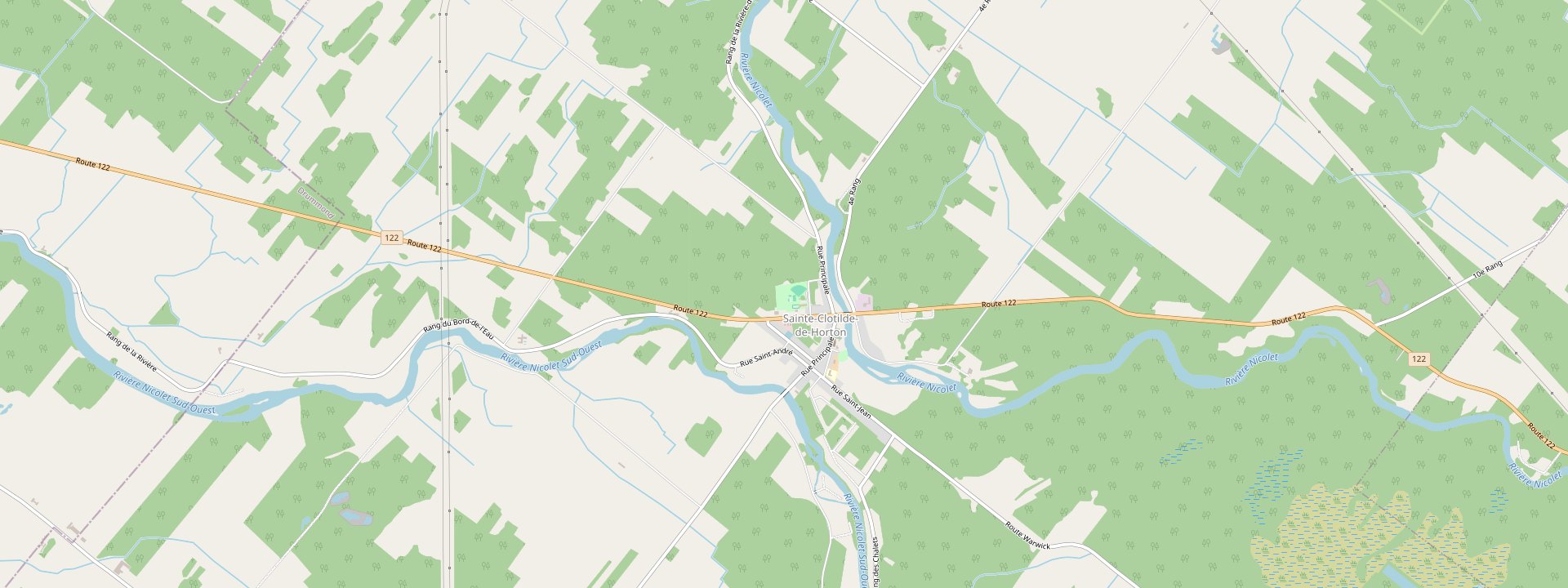 Plan des rues de Sainte-Clotilde-de-Horton