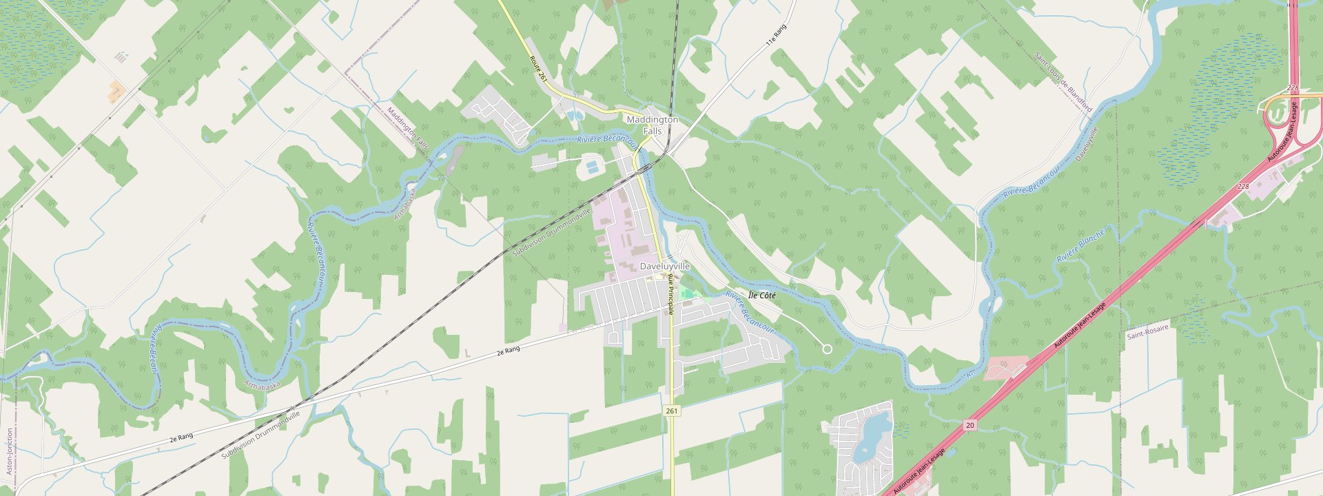 Plan des rues de Daveluyville