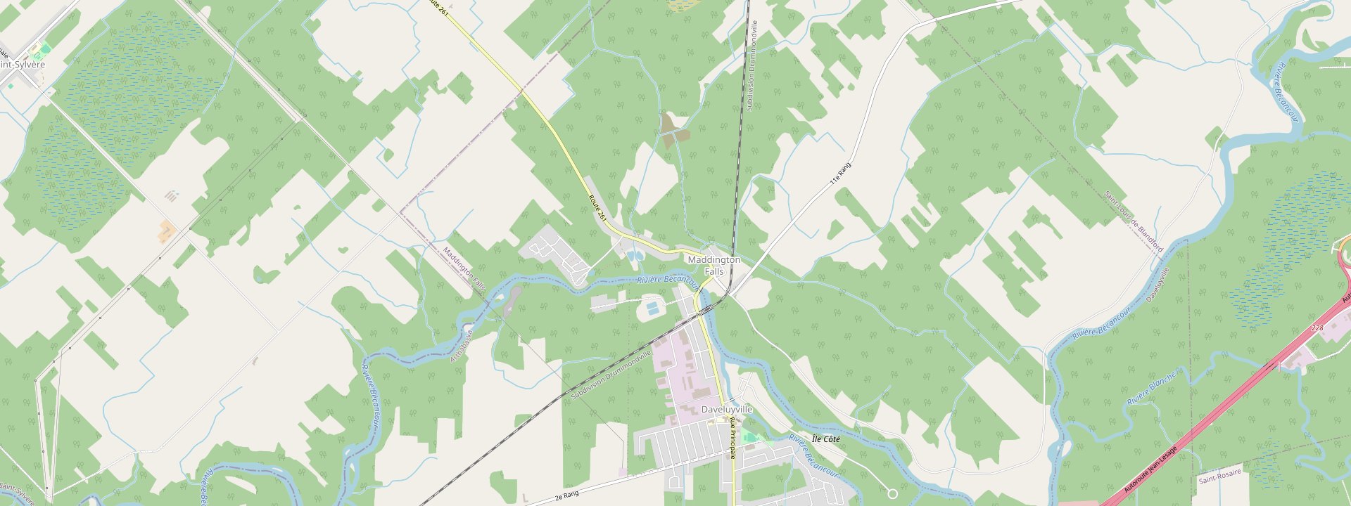 Plan des rues de Maddington Falls