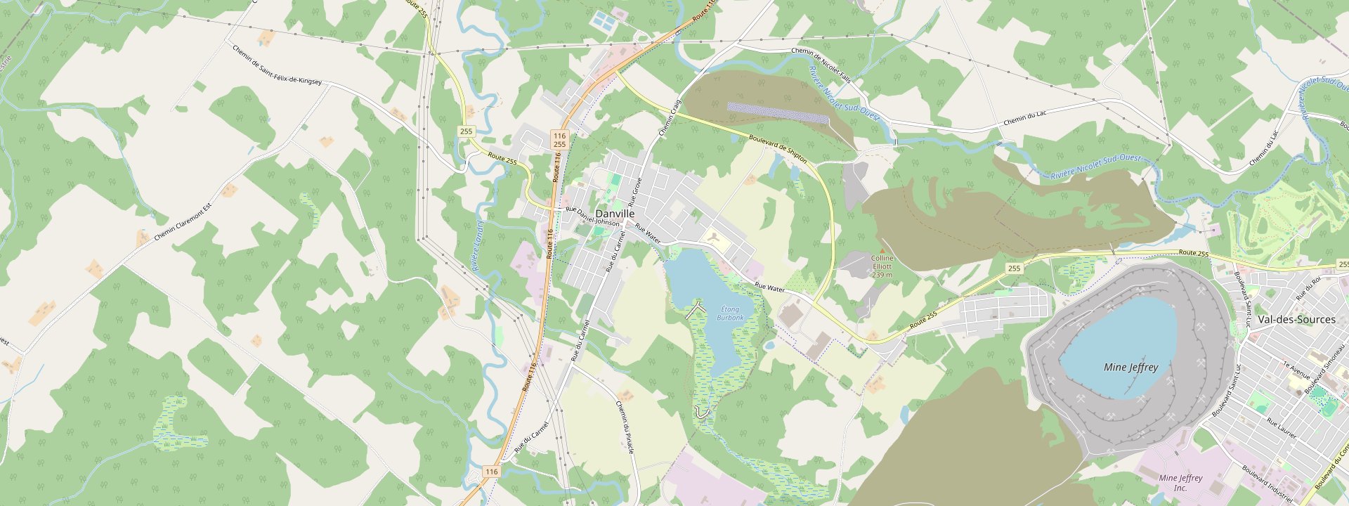 Plan des rues de Danville