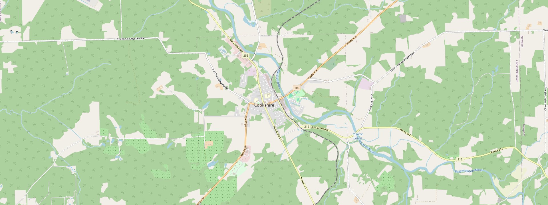 Plan des rues de Cookshire-Eaton