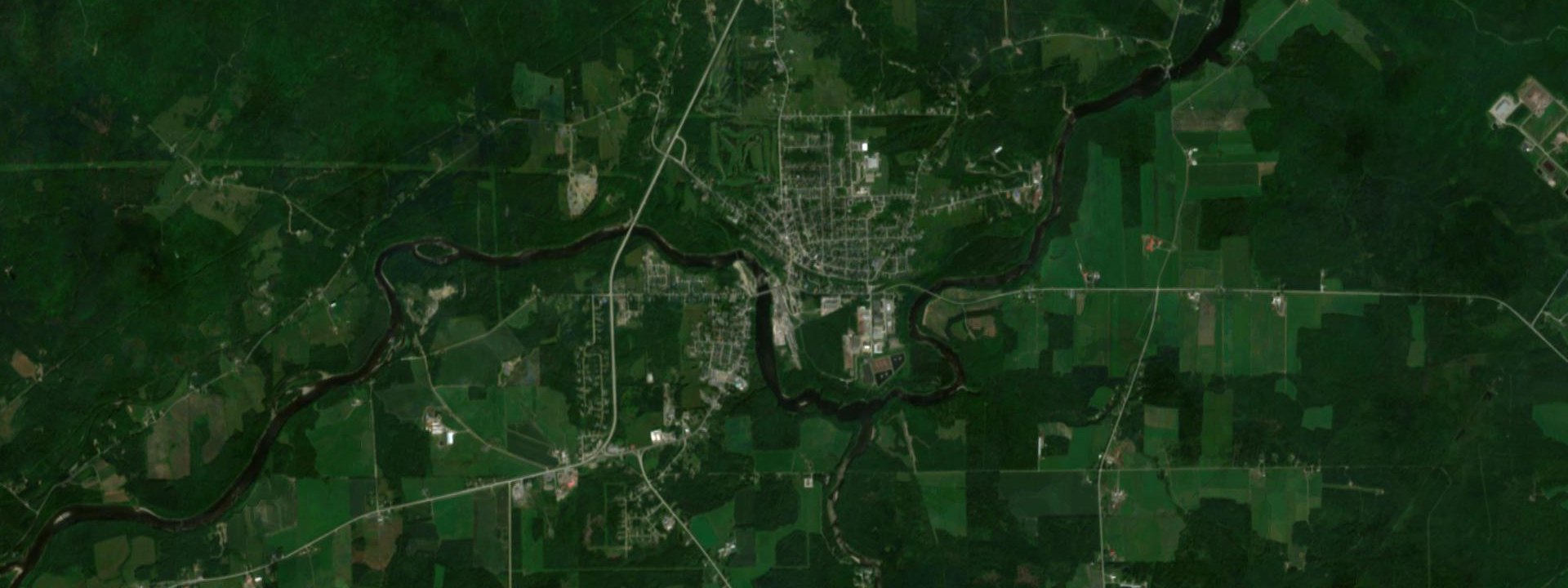 Vue satellite de East Angus