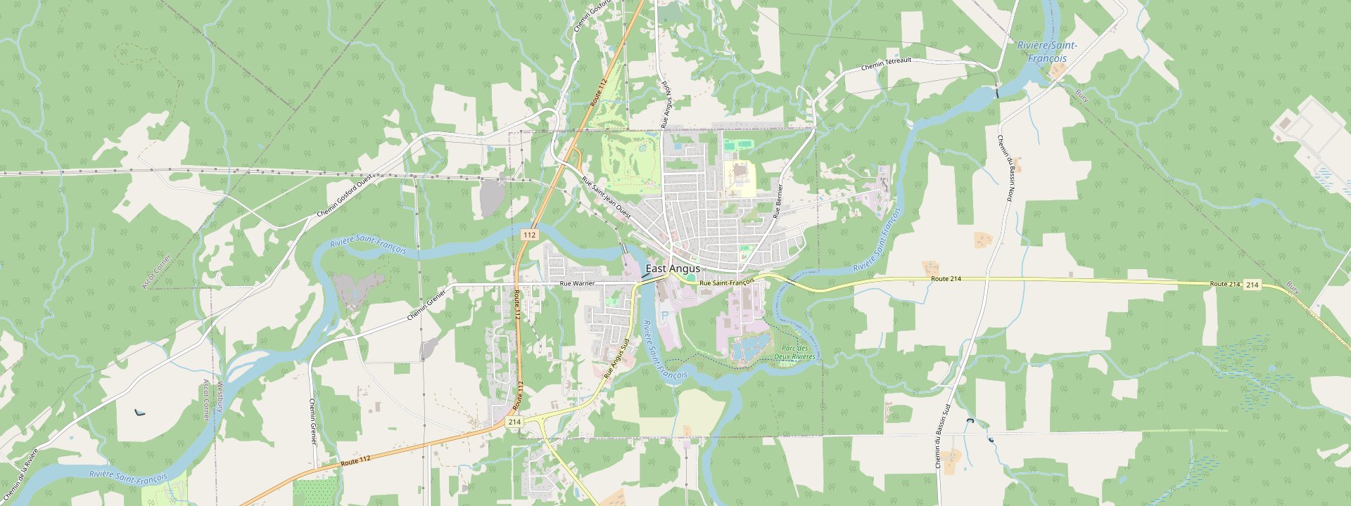Plan des rues de East Angus
