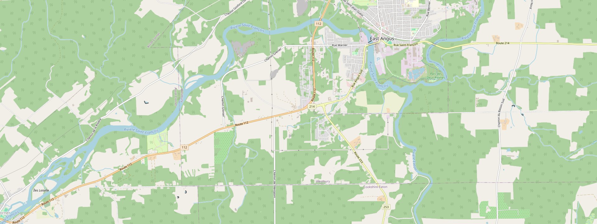 Plan des rues de Westbury