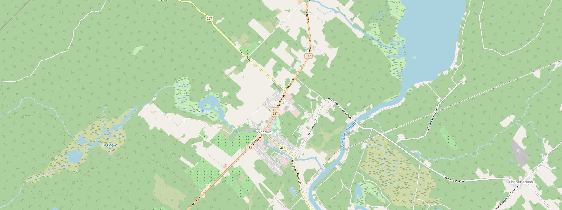 Plan des rues de Weedon