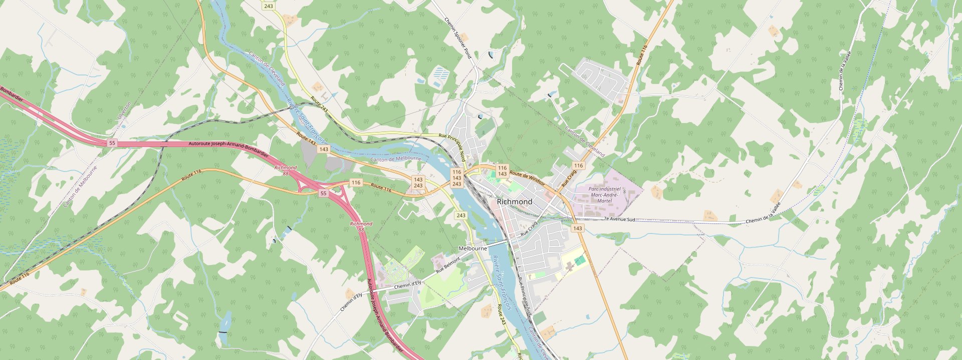 Plan des rues de Richmond