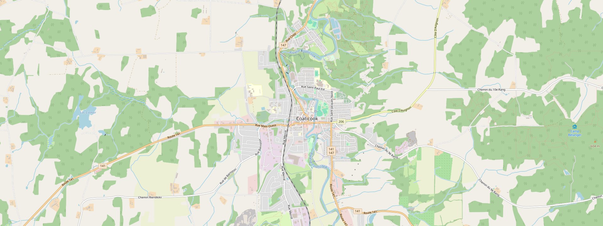 Plan des rues de Coaticook
