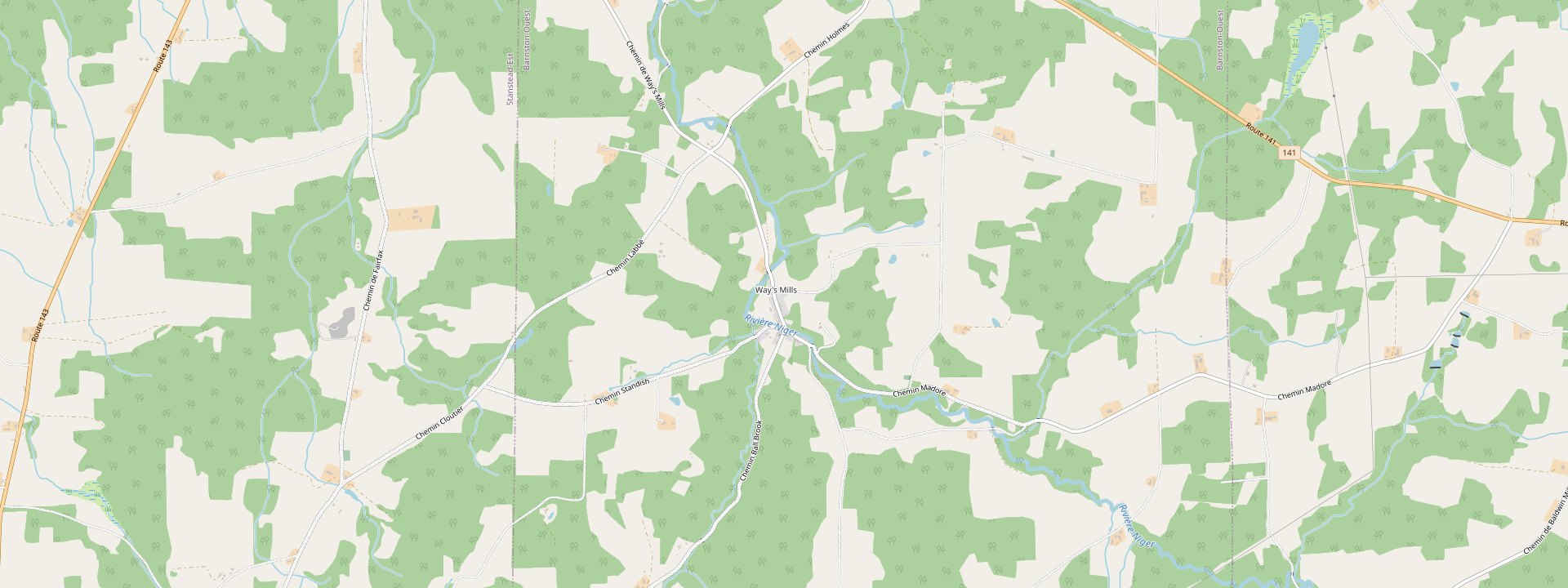 Plan des rues de Barnston-Ouest