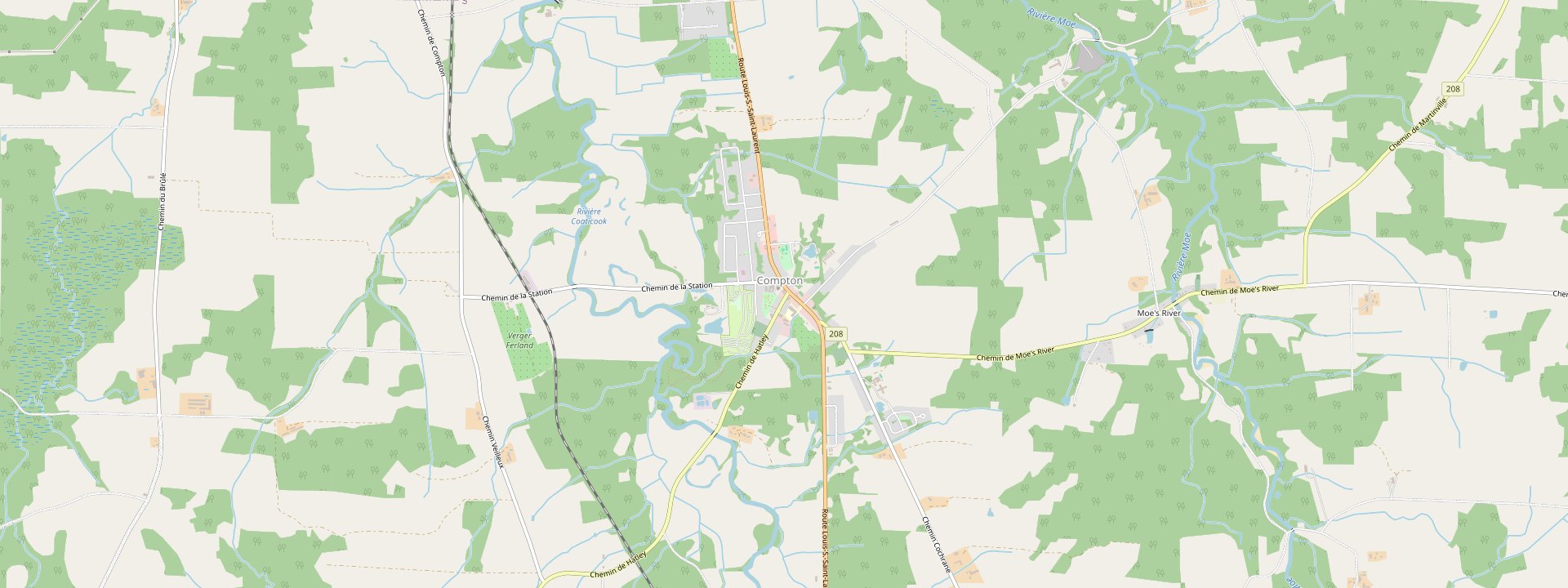 Plan des rues de Compton