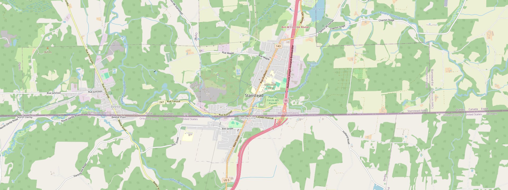 Plan des rues de Stanstead