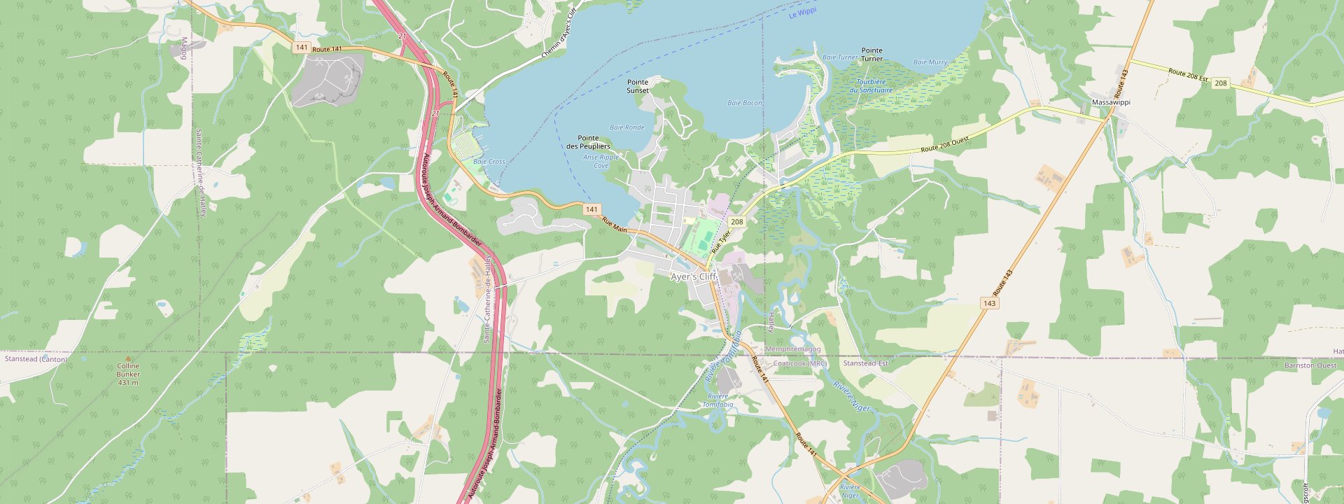 Plan des rues de Ayer's Cliff