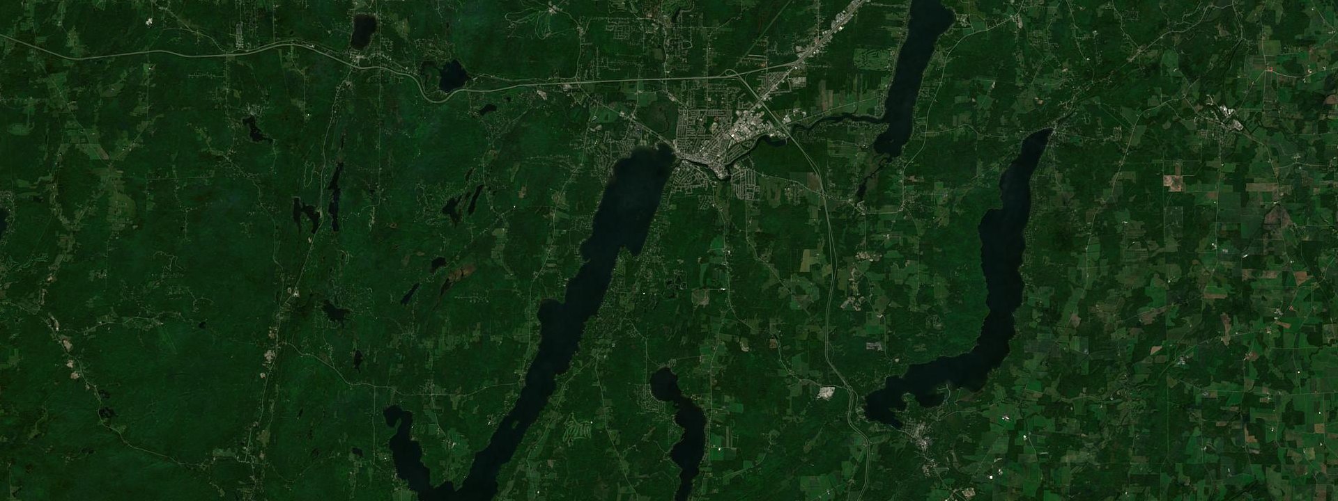 Vue satellite de Magog