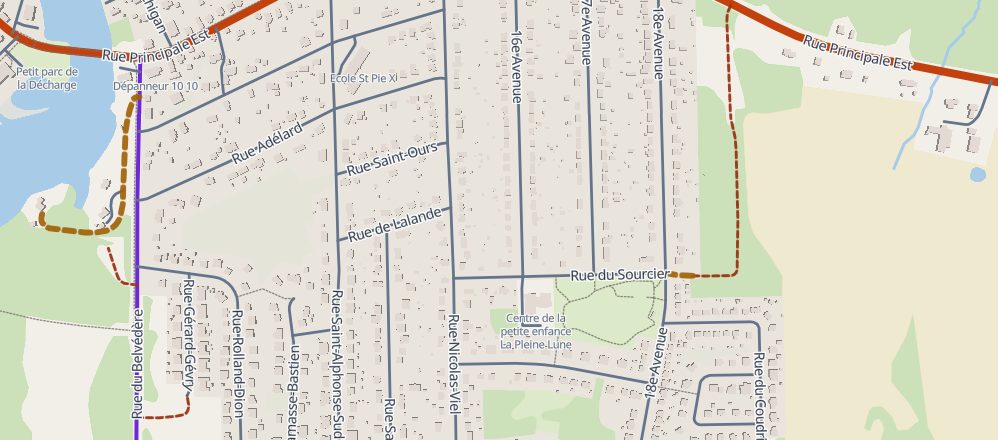 Plan des rues de Magog