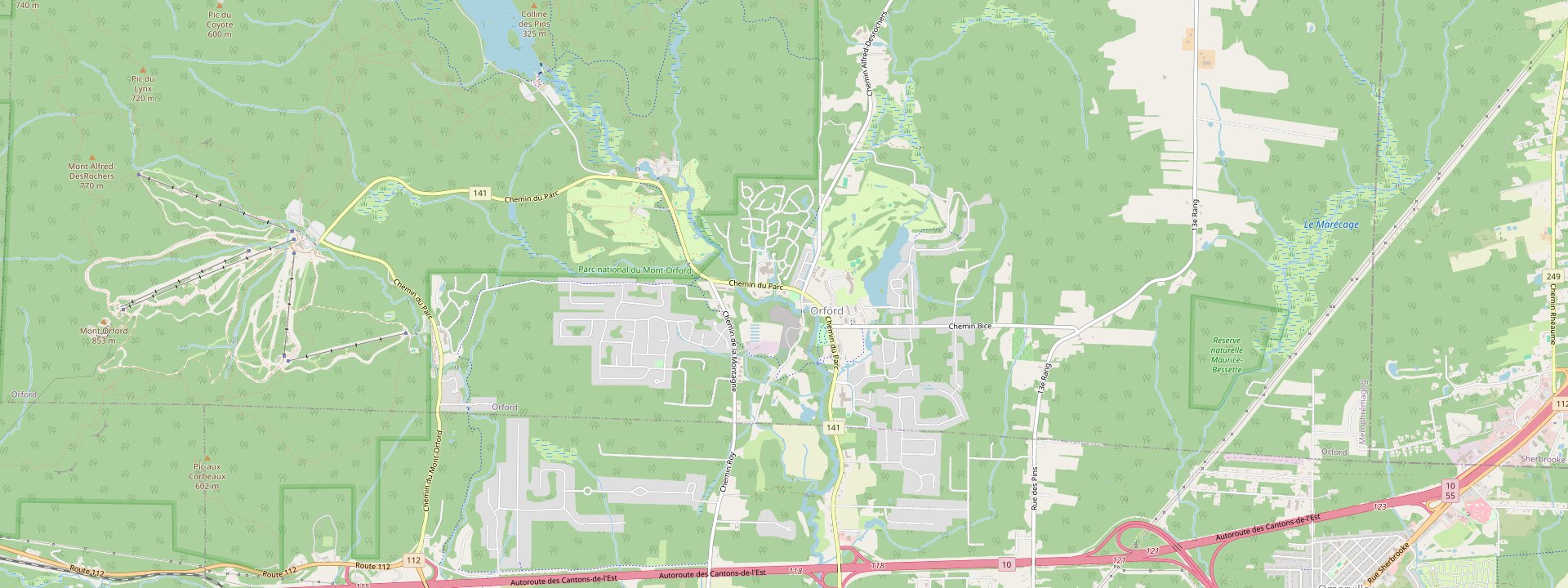 Plan des rues de Orford