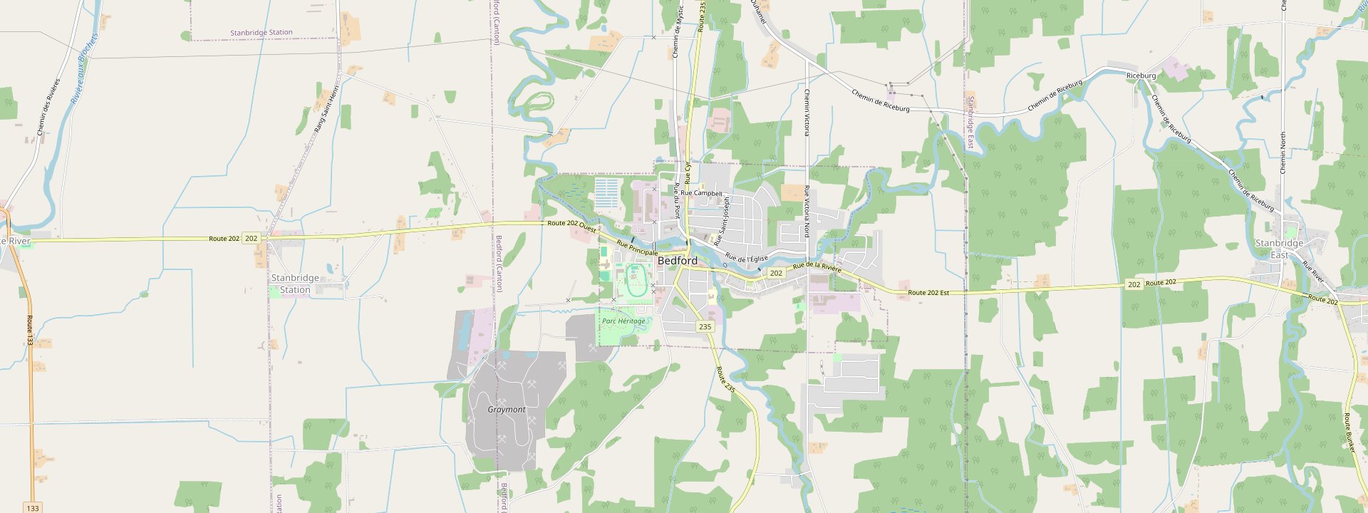 Plan des rues de Bedford