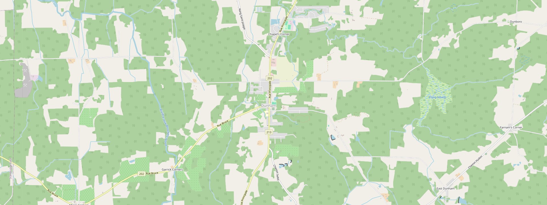 Plan des rues de Dunham