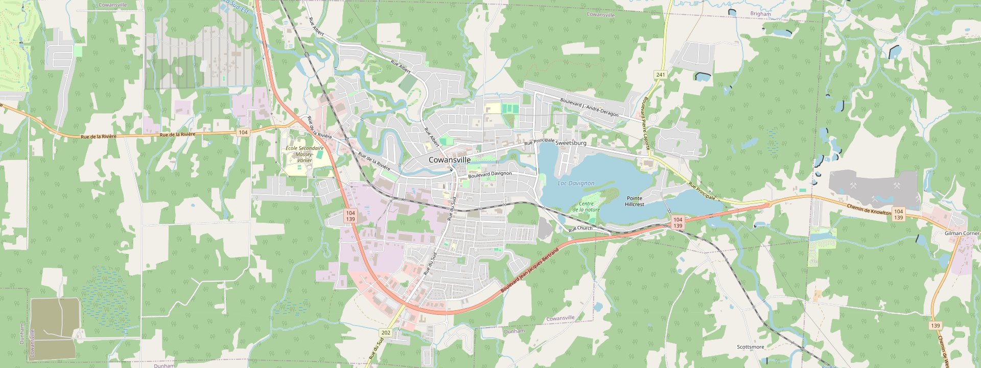 Plan des rues de Cowansville