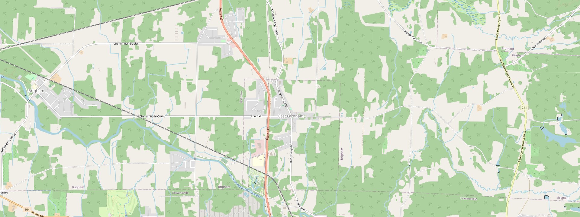 Plan des rues de East Farnham