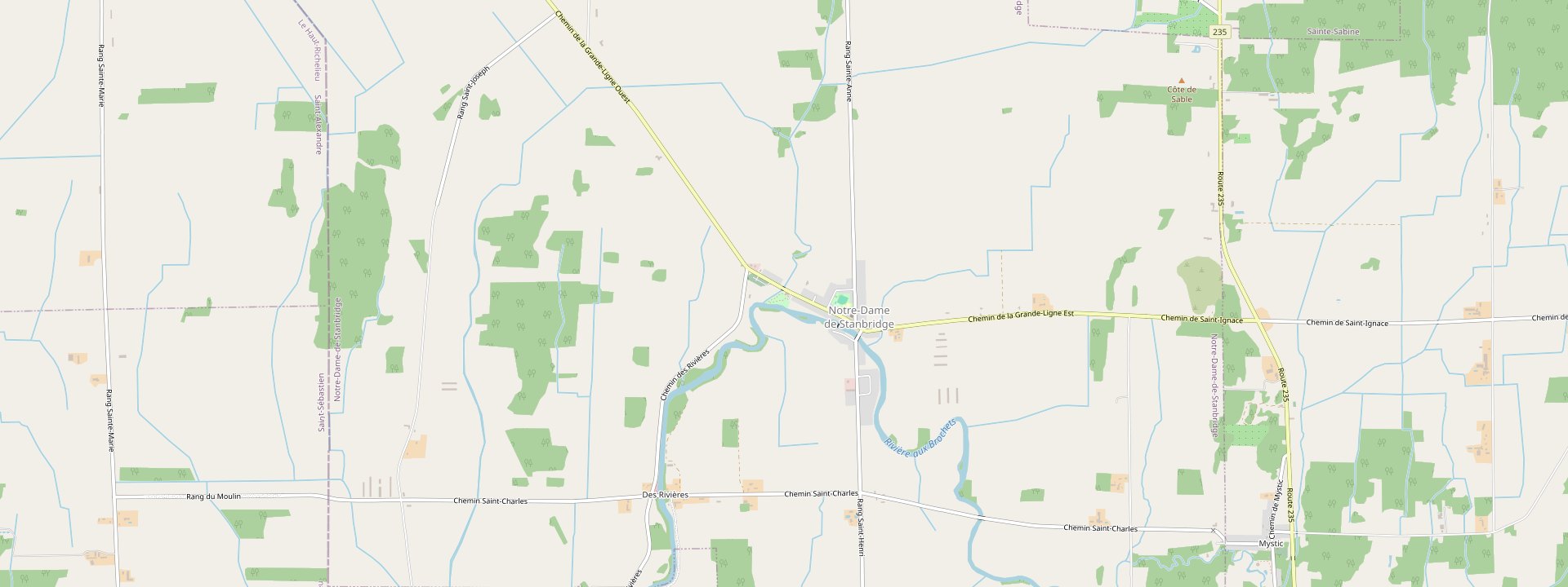 Plan des rues de Notre-Dame-de-Stanbridge