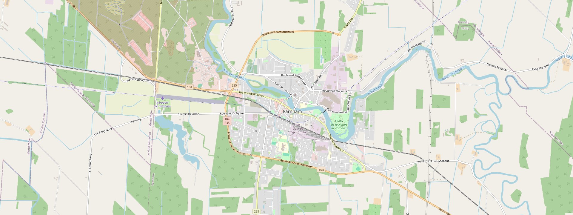 Plan des rues de Farnham