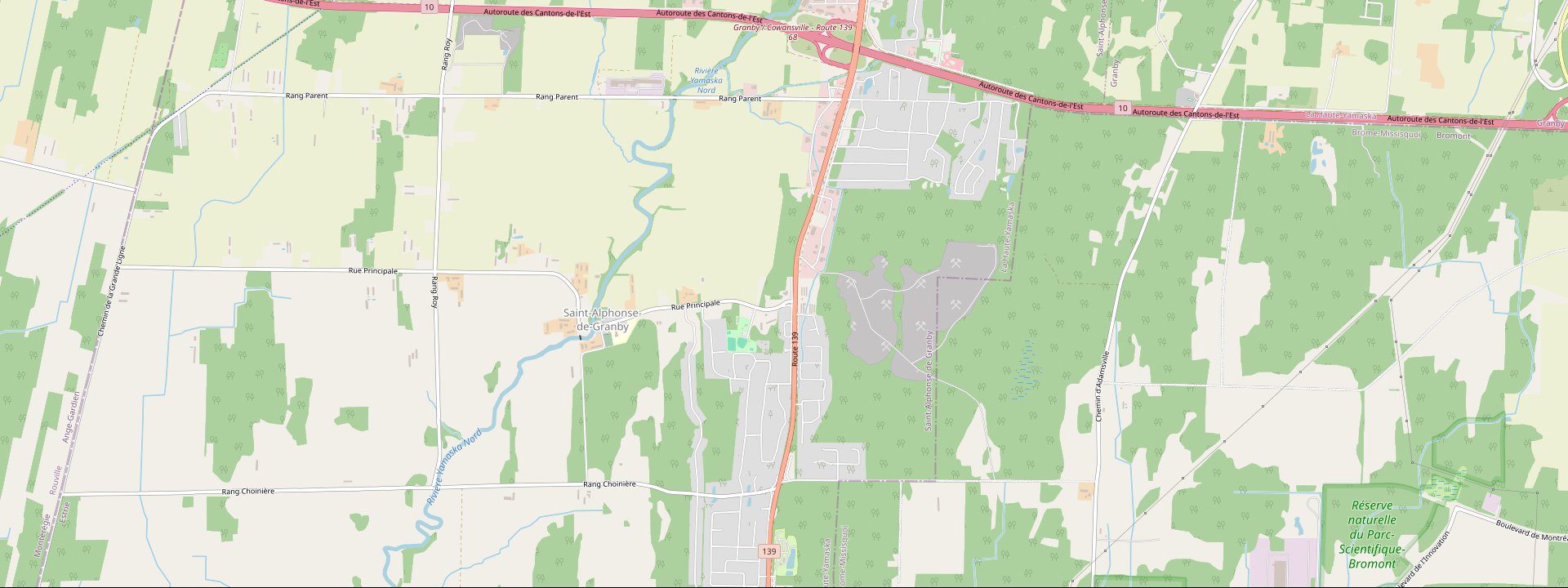 Plan des rues de Saint-Alphonse-de-Granby