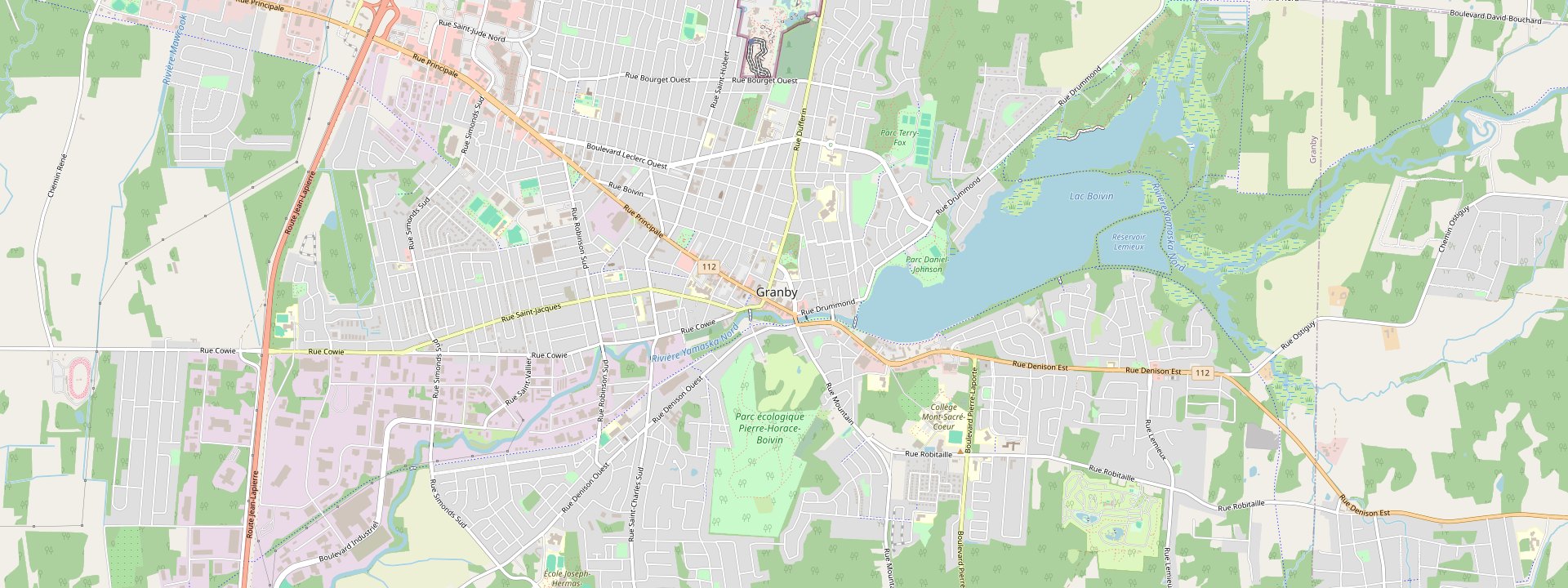 Plan des rues de Granby