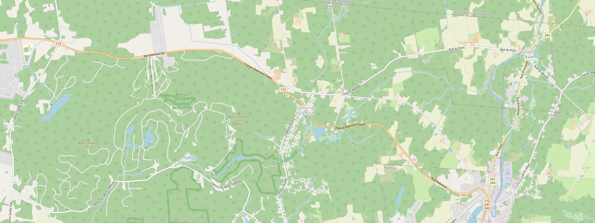 Plan des rues de Shefford