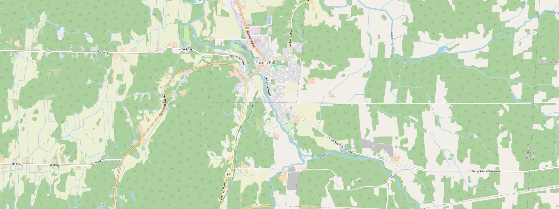 Plan des rues de Roxton