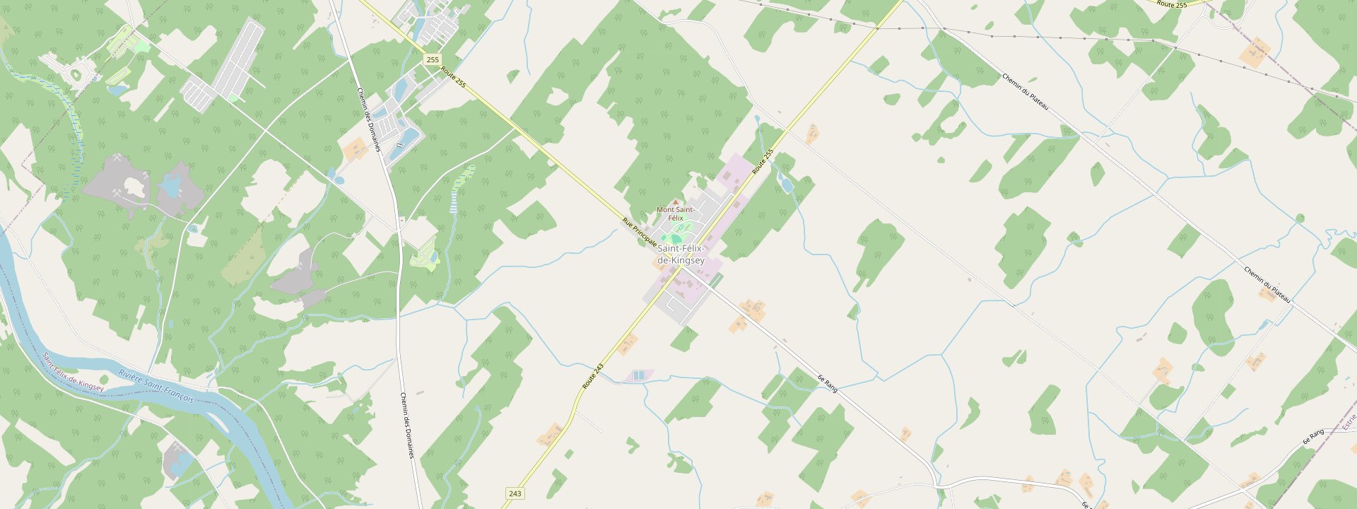 Plan des rues de Saint-Félix-de-Kingsey
