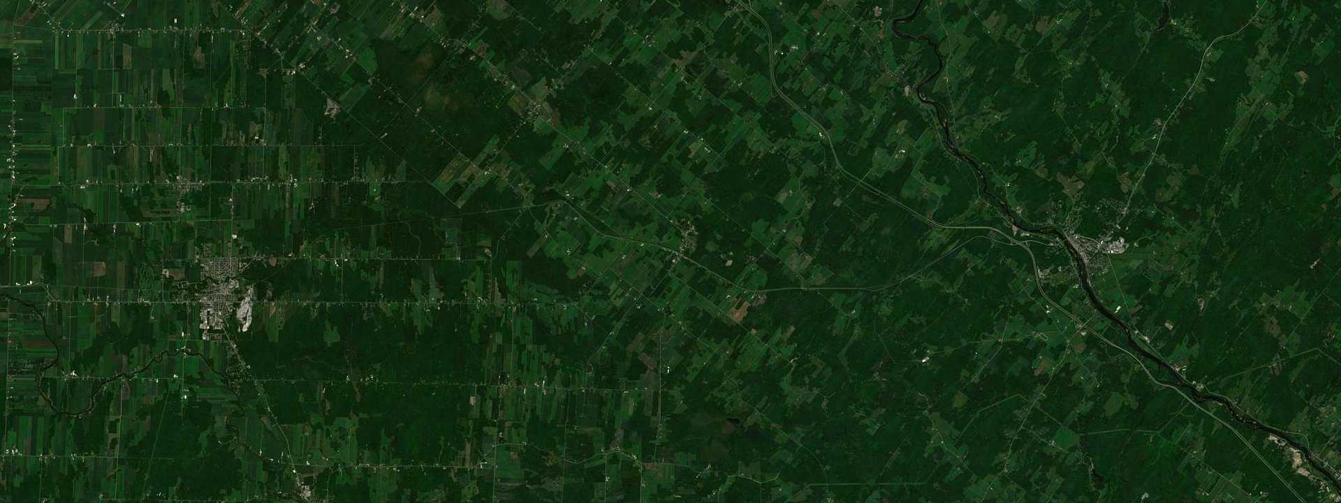 Vue satellite de Durham-Sud