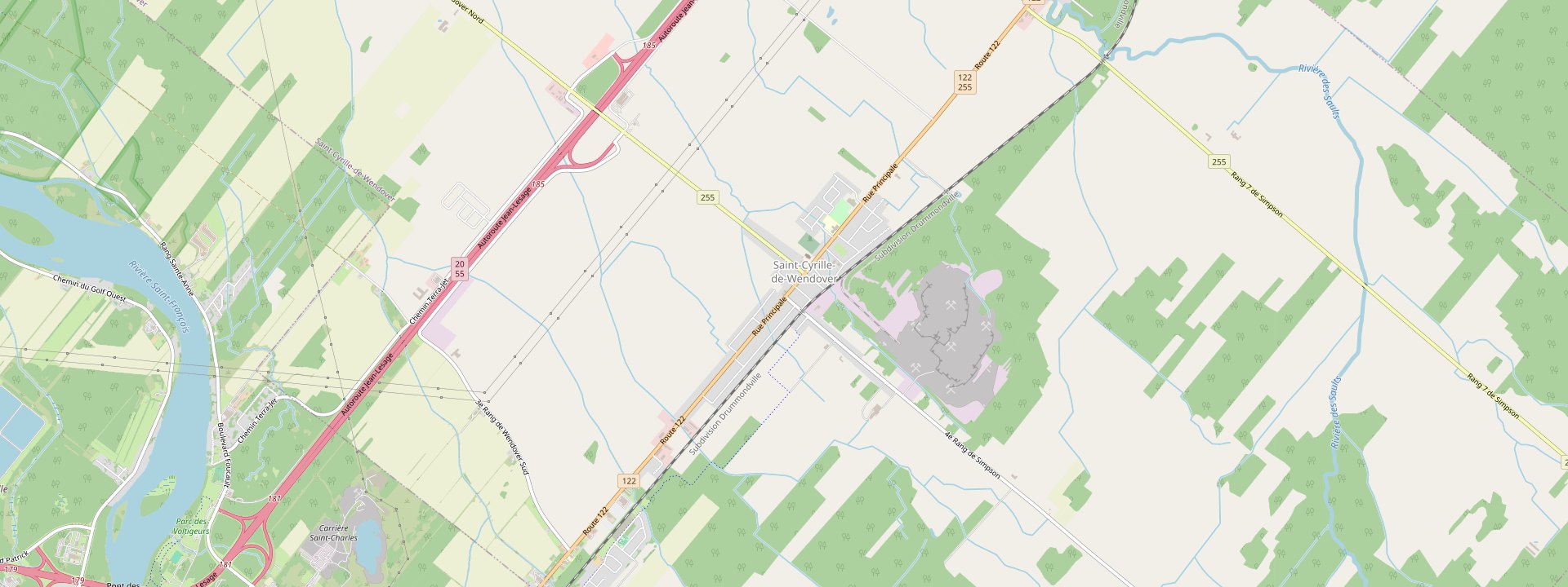 Plan des rues de Saint-Cyrille-de-Wendover